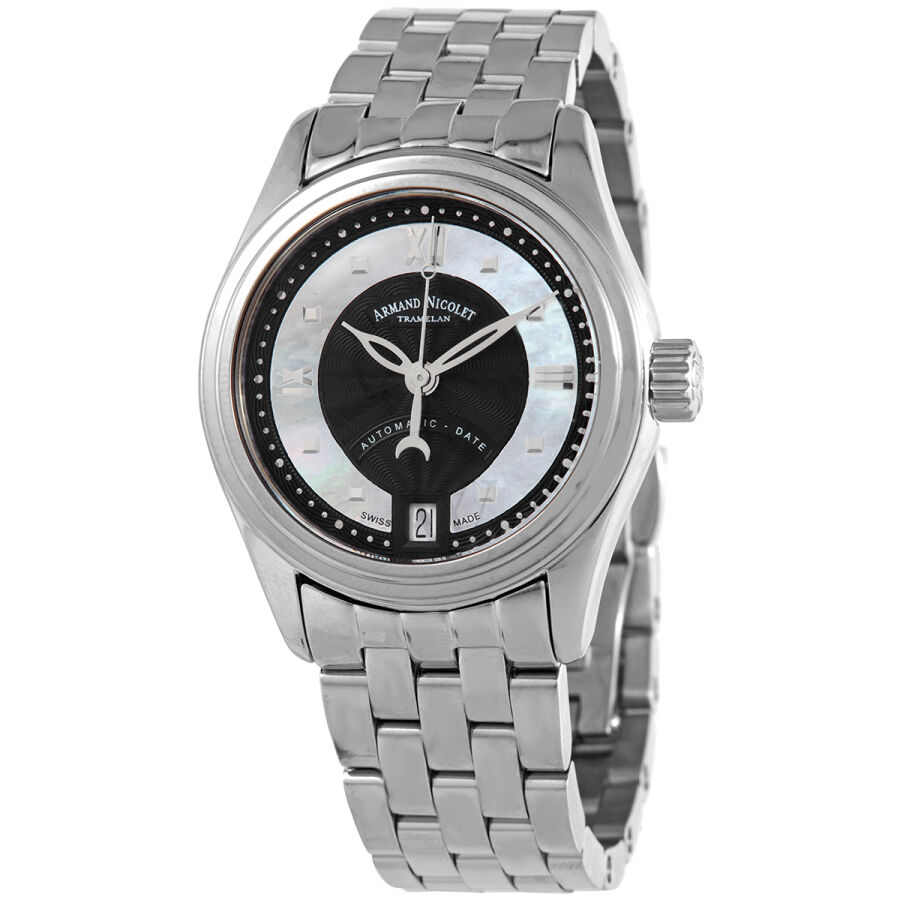 Women's M03-2 Stainless Steel Mother of Pearl (Black Guilloché Center) Dial Watch