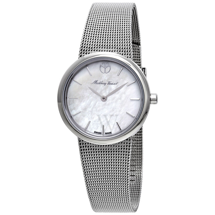 Women's Milly Stainless Steel Mesh Mother of Pearl Dial Watch