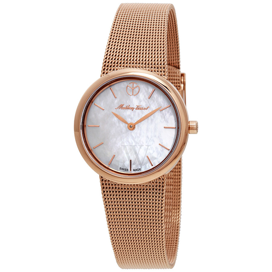 Women's Milly Stainless Steel Mesh Mother of Pearl Dial Watch