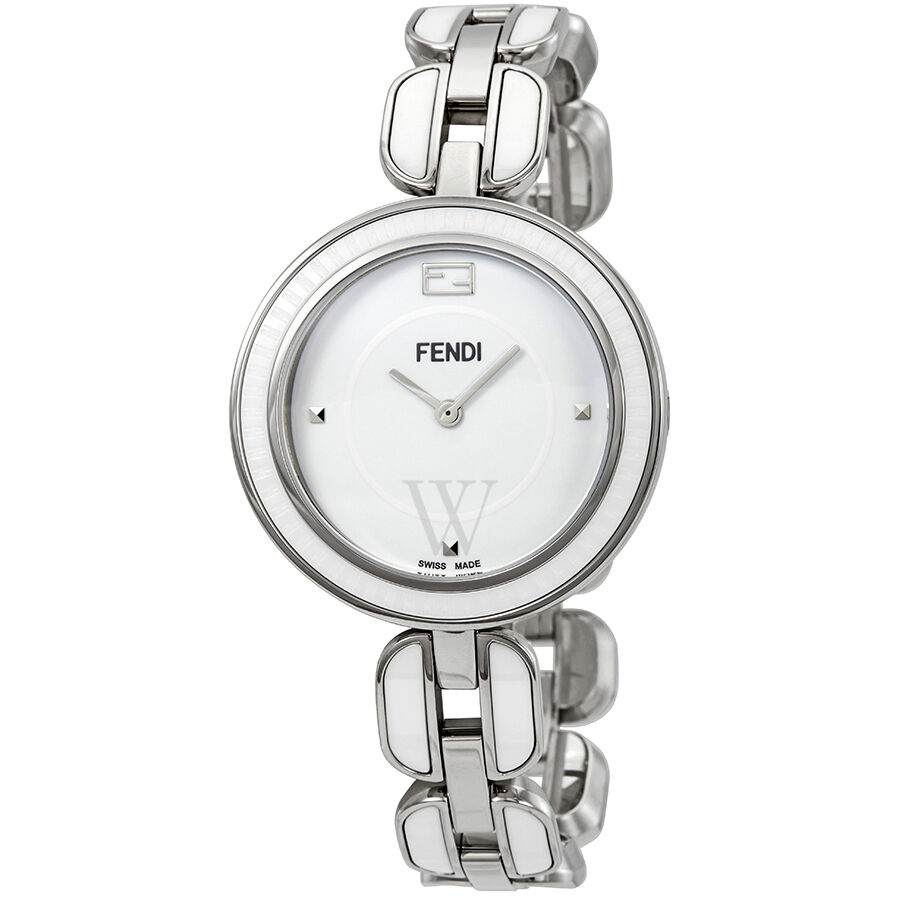 Women's My Way Stainless Steel with White Ceramic Inlays White Dial Watch