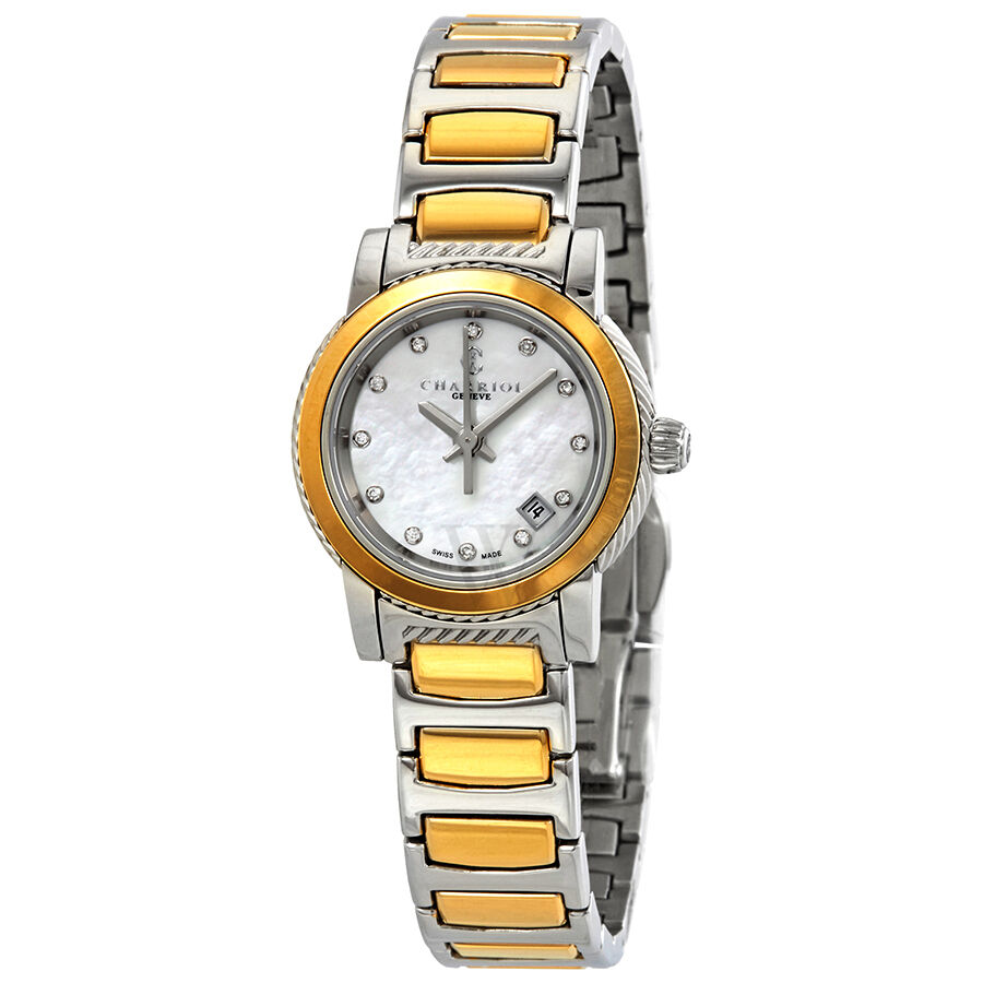 Women's Parisii Stainless Steel Mother of Pearl Dial Watch