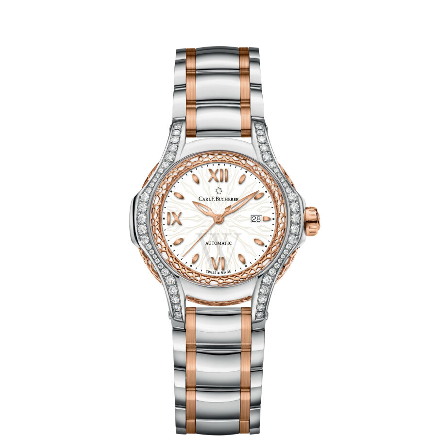 Women's Pathos Diva Stainless Steel and 18kt Rose Gold White Dial Watch