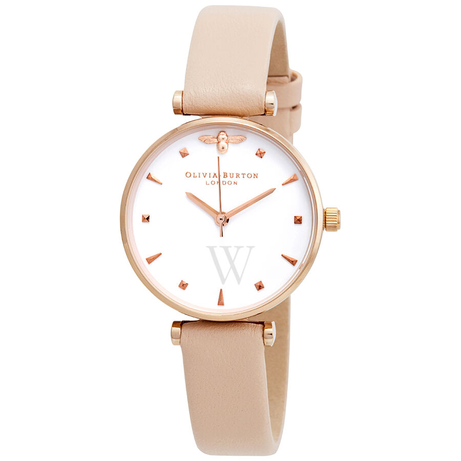 Women's Queen Bee Leather White Dial Watch