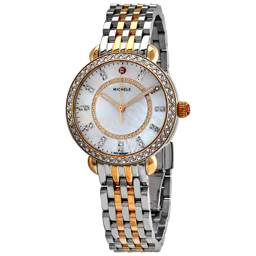 Women's Sidney Classic Stainless Steel White Mother of Pearl (Diamond-set) Dial Watch