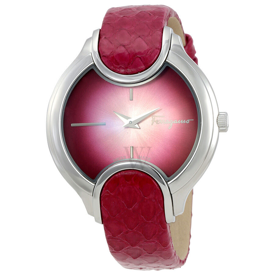 Women's Signature Leather Cherry Red Dial Watch