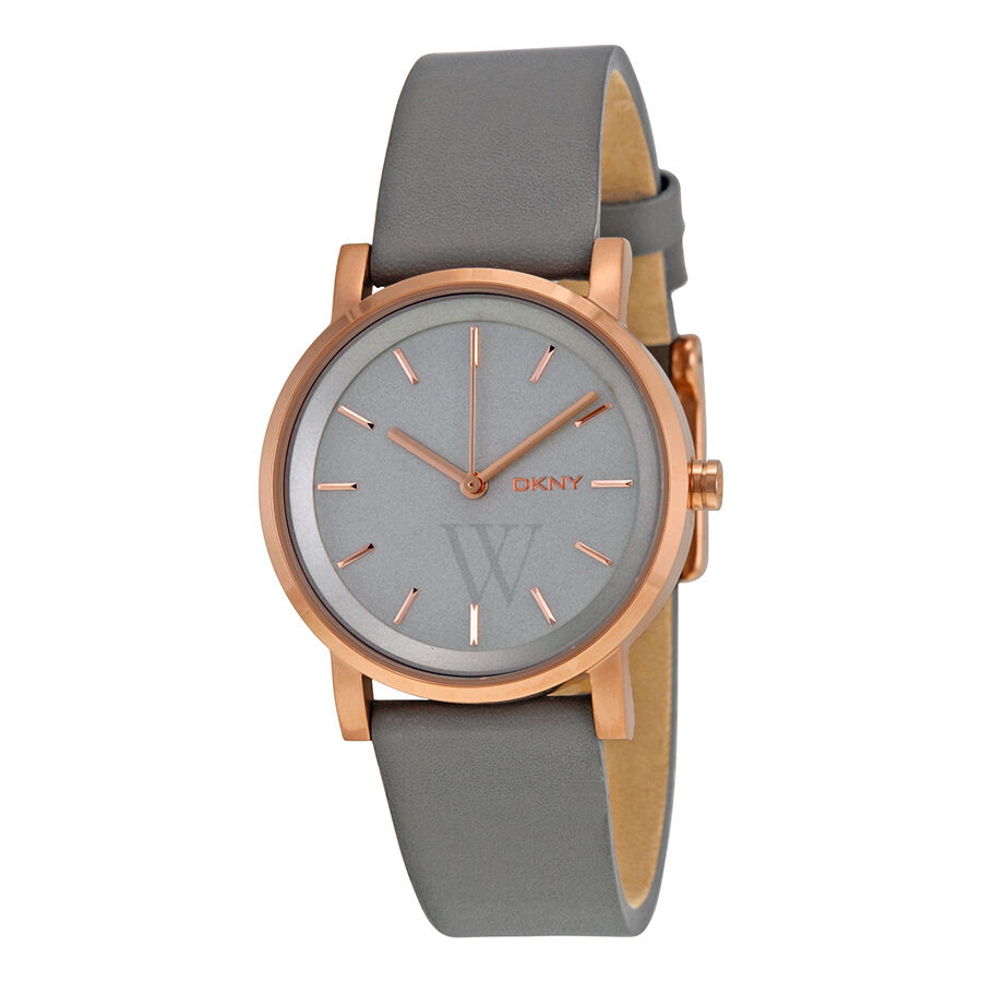 Women's Soho Leather Gray Pearlized Dial Watch