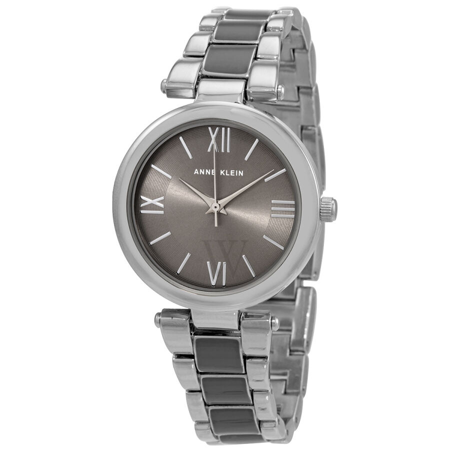 Women's Stainless Steel with inlaid Grey Enamel Links Grey Dial Watch