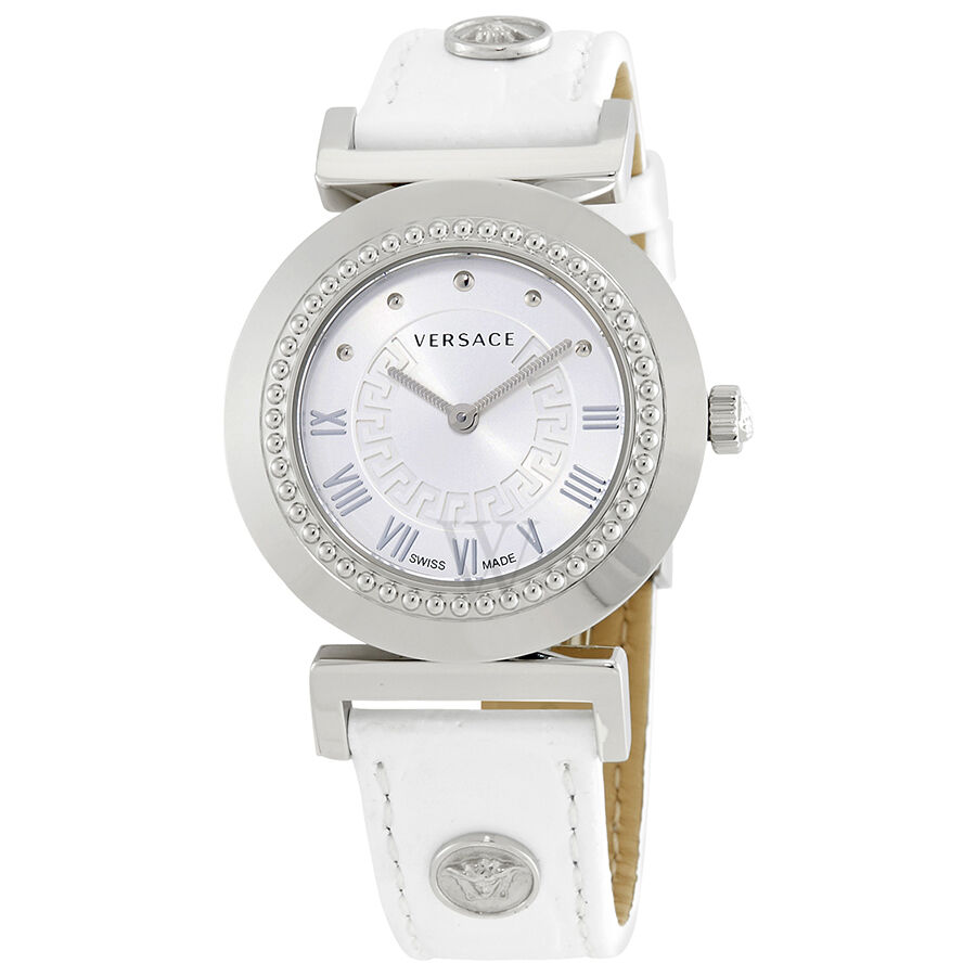 Women's Vanity Leather Silver-tone Dial Watch