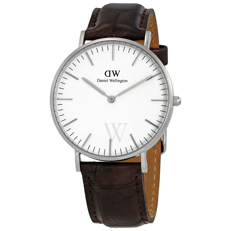 Women's York Leather White Dial Watch