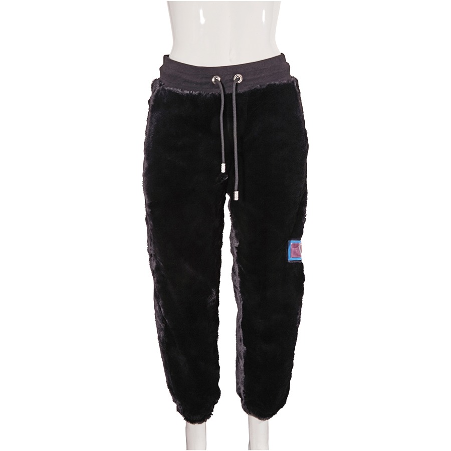Reebok Ladies Black Logo-embroidered Track Pants, Brand Size Small