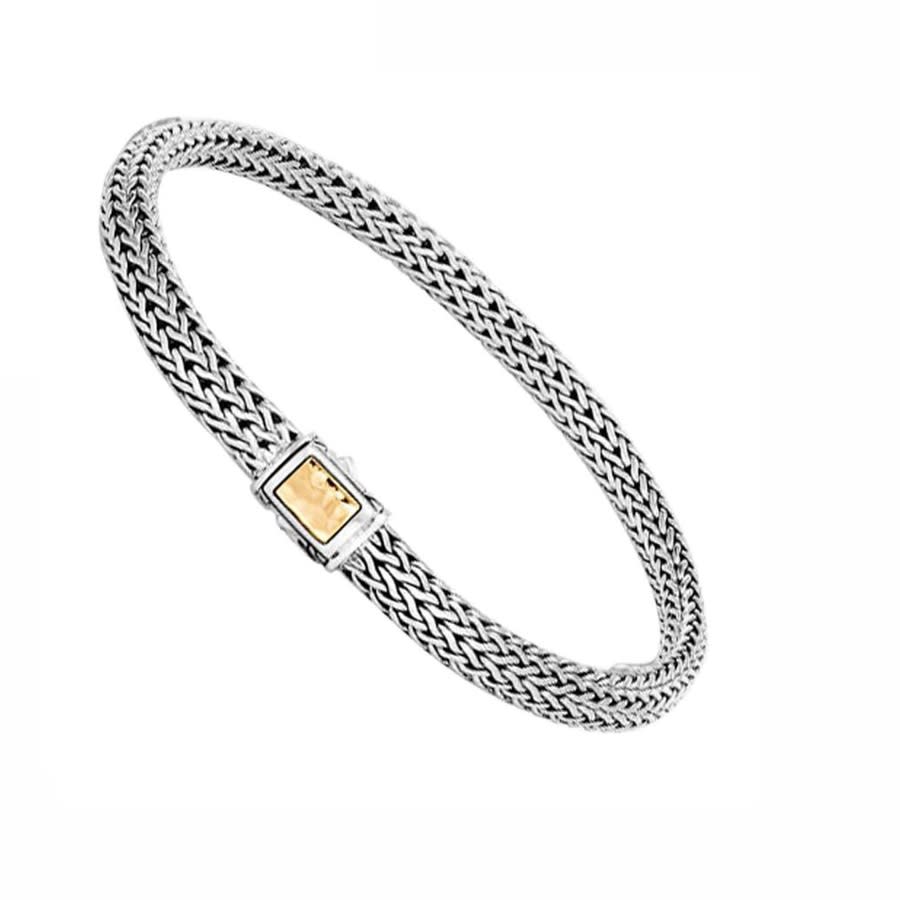 John Hardy Dot Gold & Silver Slim Bracelet with Classic Chain Clasp