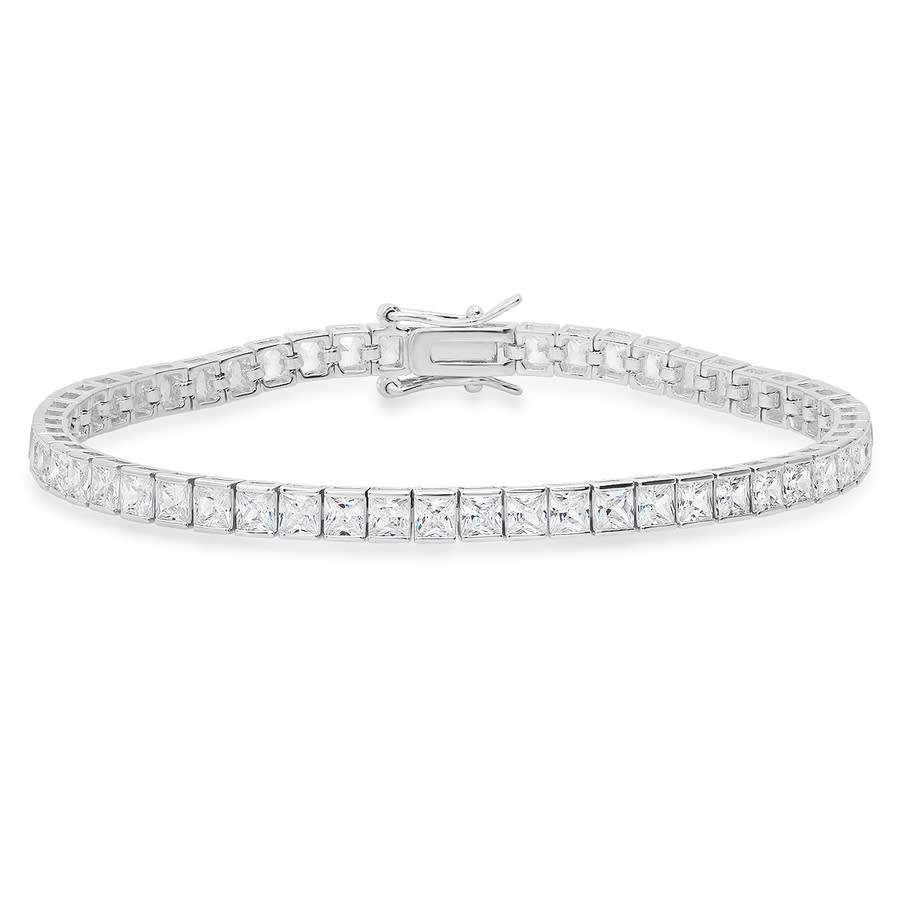 Amour Sterling Silver 13 4/5 CT TGW Cubic Zirconia Tennis 15+3