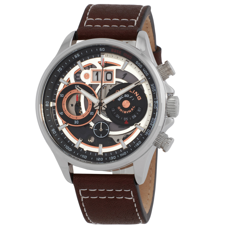 Men's Chronograph Leather Brown Dial Watch | World of Watches