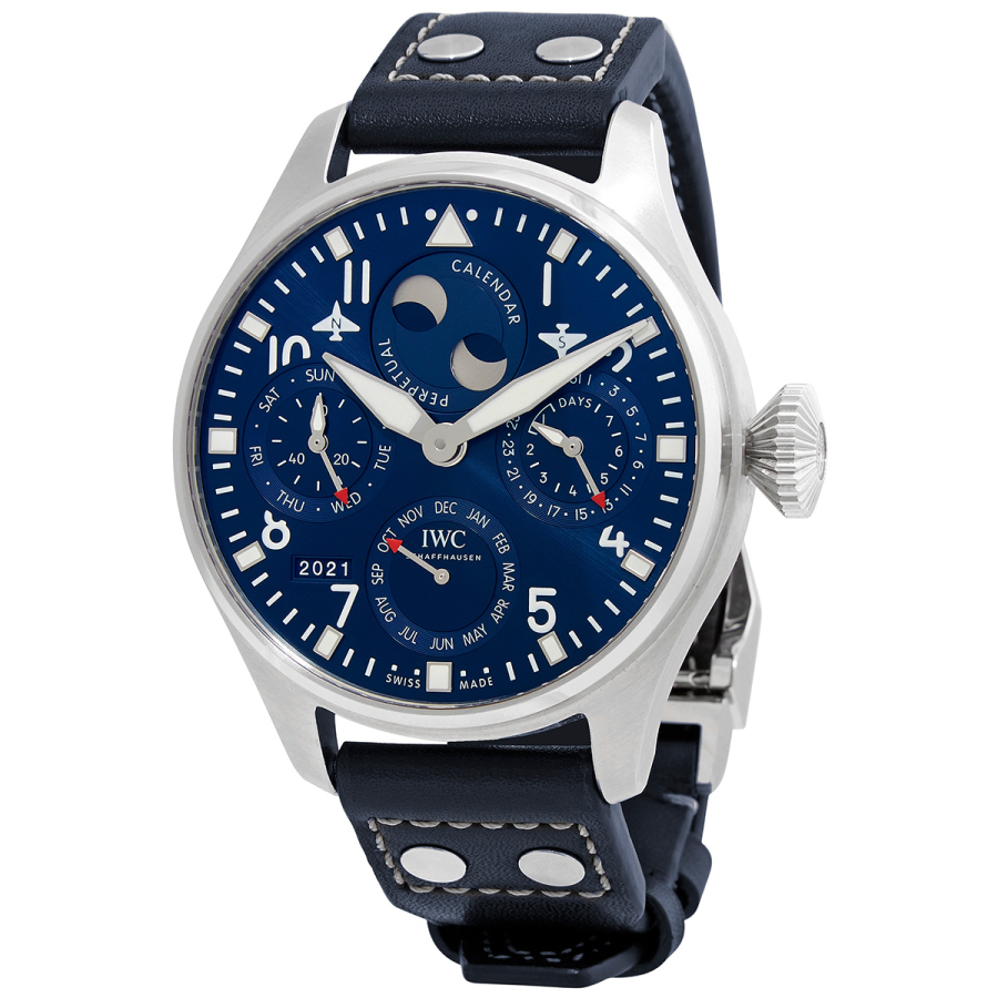 Watch Leather of Men\'s Chronograph Dial World | Blue Watches
