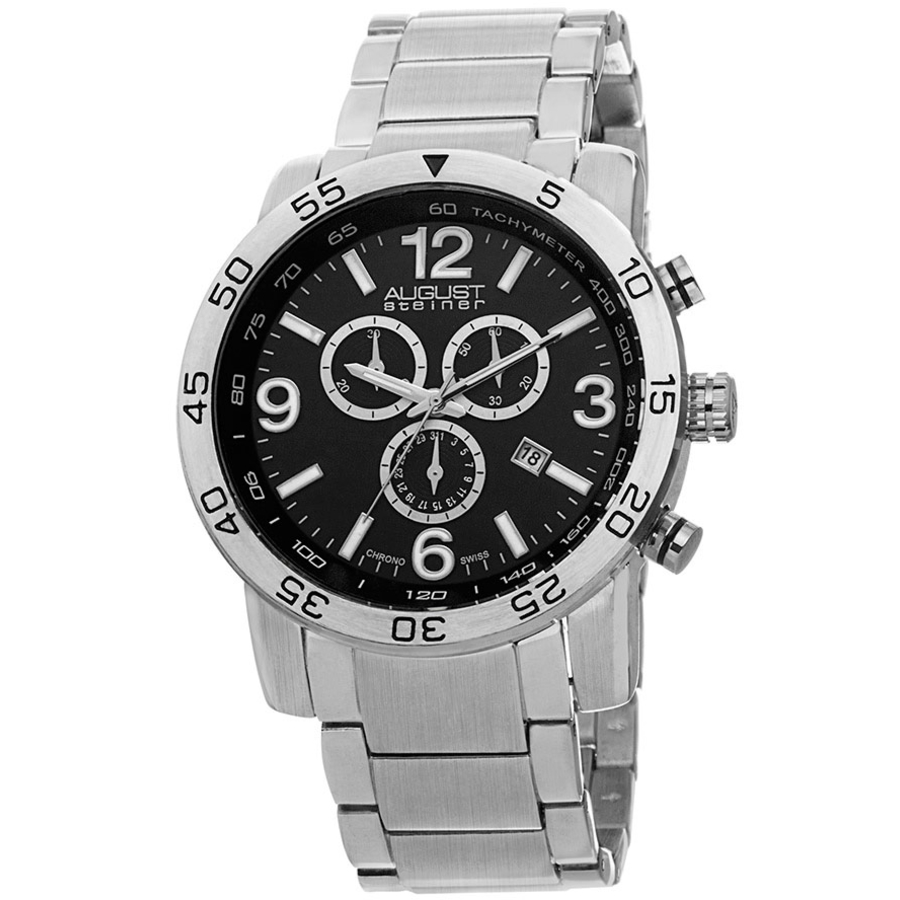 Men's Winward Chrono Stainless Steel Black Dial Watch | Michael