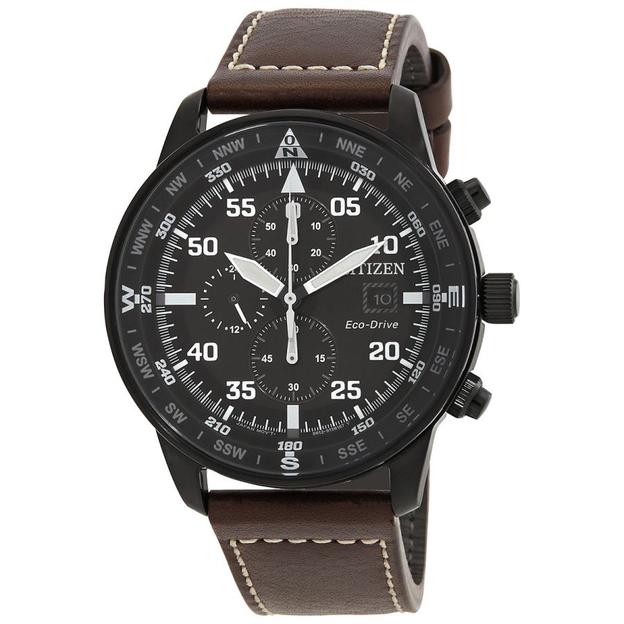 Black of Watches Men\'s Dial | World Cortlandt Watch Leather Chronograph