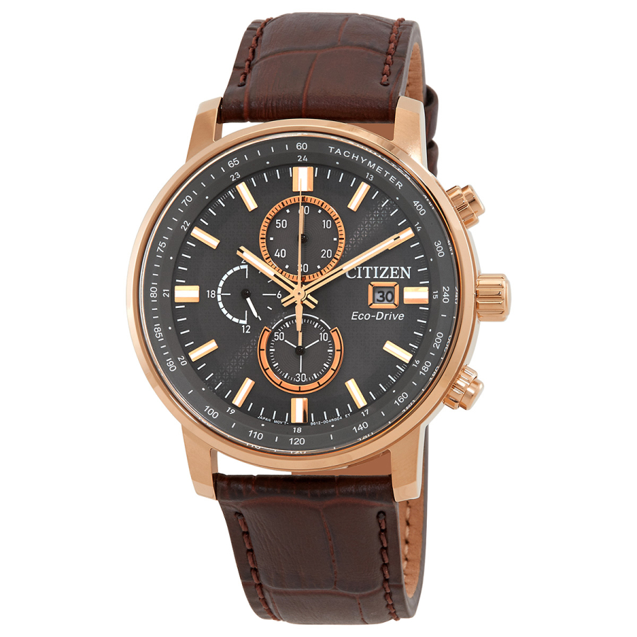 Men\'s Bronze Chrono Chronograph Leather Green Dial Watch | Elysee 98017 |  WorldofWatches.com | World of Watches