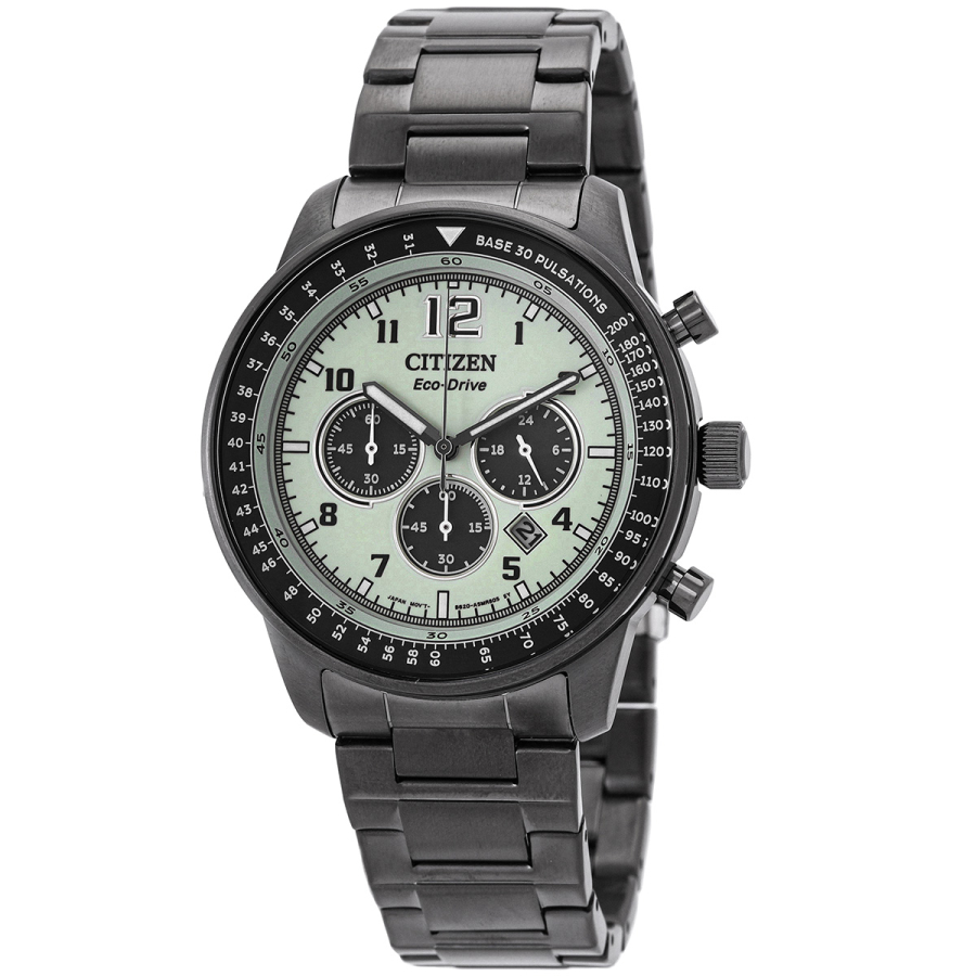 Stainless Dial Chronograph of Men\'s World Steel Watches Green Watch |