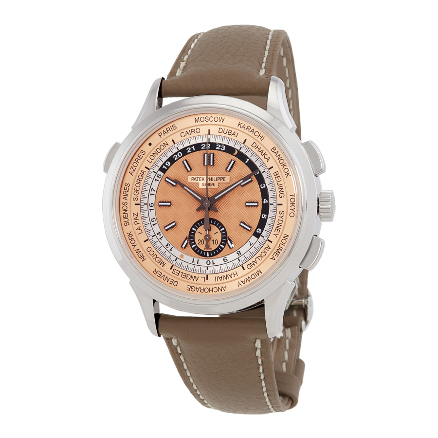 Men\'s Neutra Chronograph Leather Rose Gold Dial Watch | World of Watches