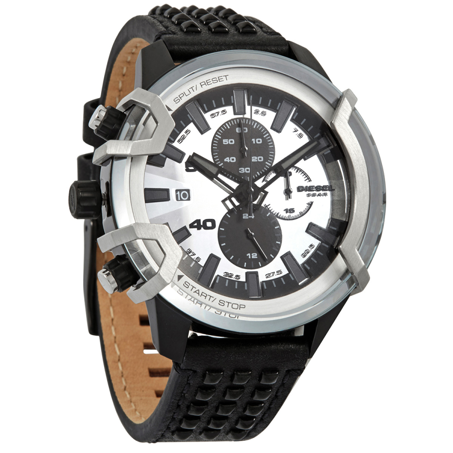 Men\'s Mega Chief Chronograph Silicone Slver Dial Watch | World of Watches