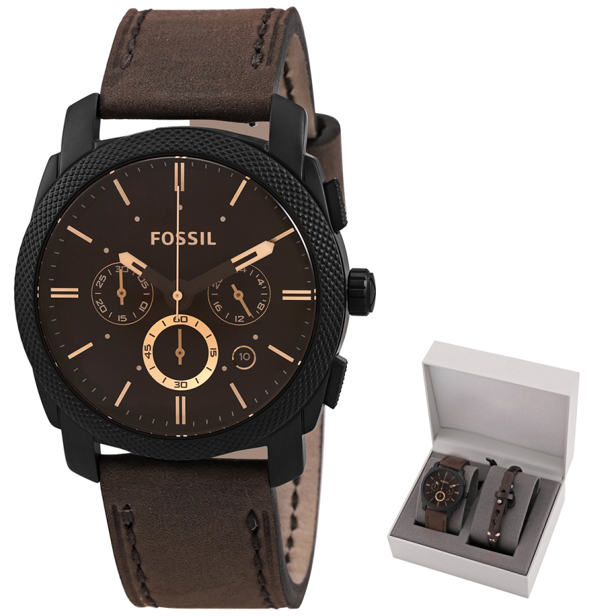 Men\'s Chronograph Leather Brown Dial Watch | World of Watches | Quarzuhren