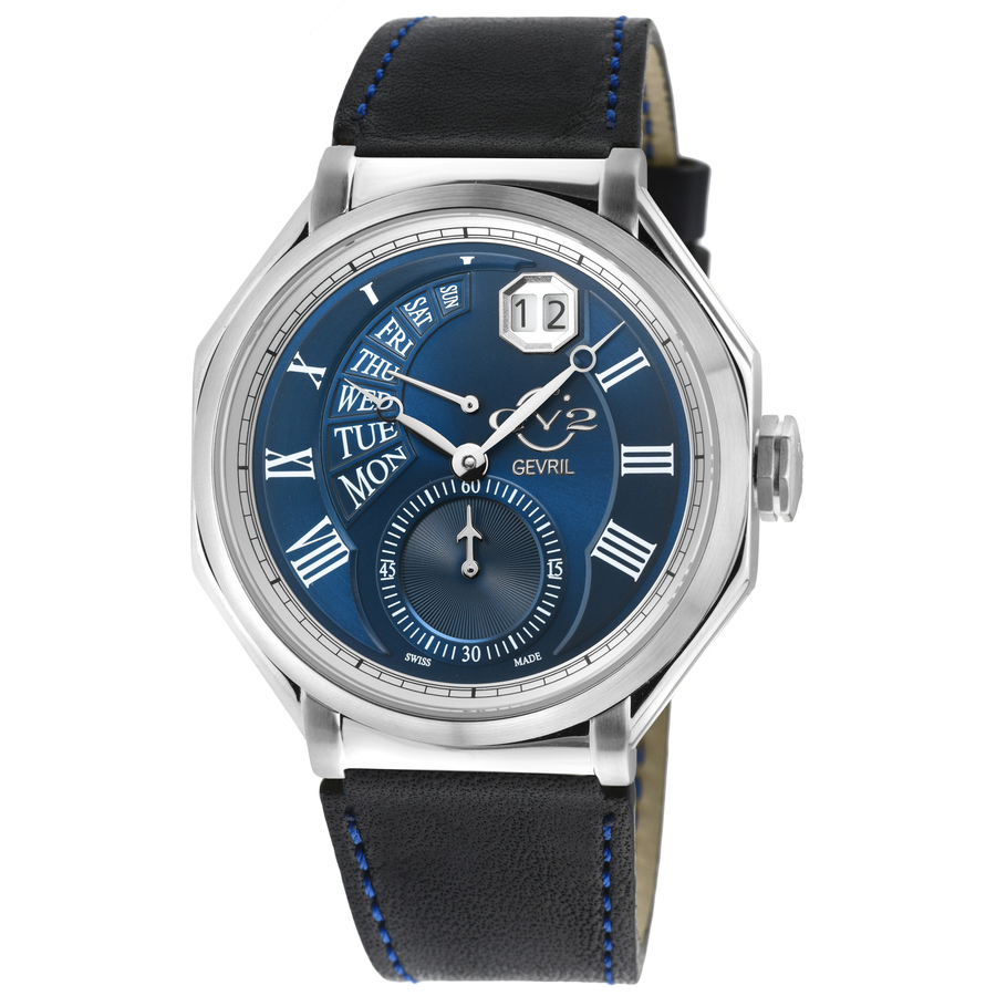 Men\'s Chronograph Leather Blue Dial Watch | World of Watches | Quarzuhren