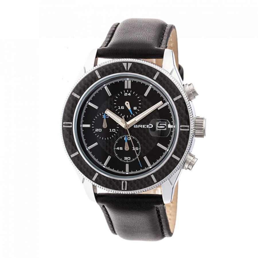 Men\'s Baby Chief Chronograph Leather Black Dial Watch | World of Watches