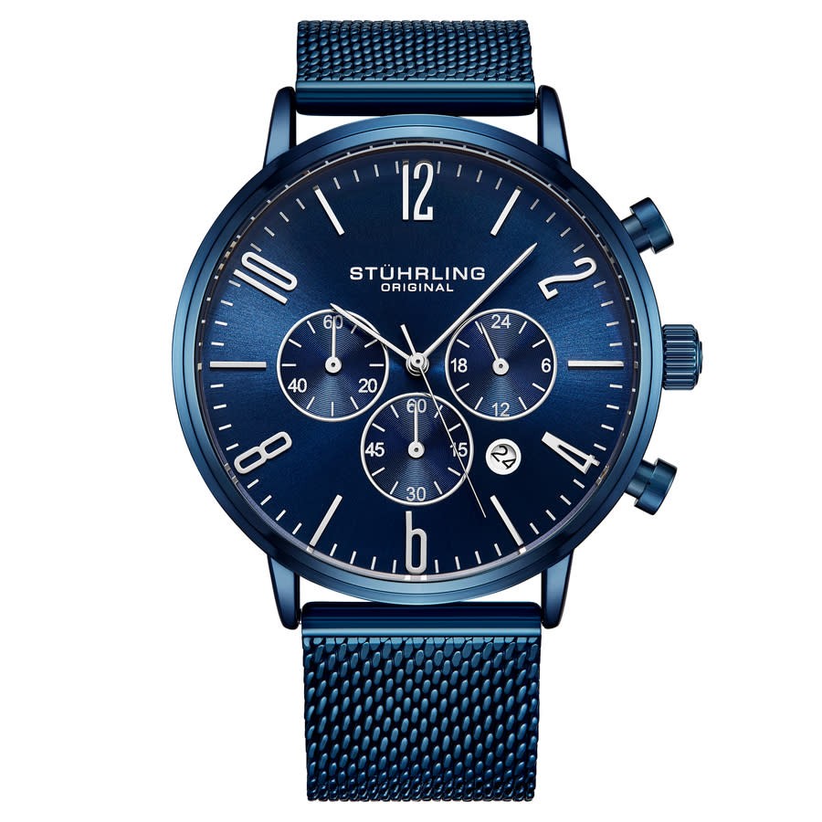 Men's Melbye Chronograph Stainless Steel Mesh Blue Dial Watch | World of  Watches