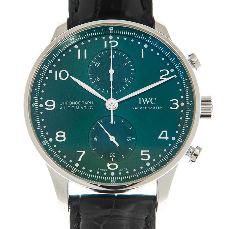 Men's Chronograph Stainless Steel Green Dial Watch | World of Watches