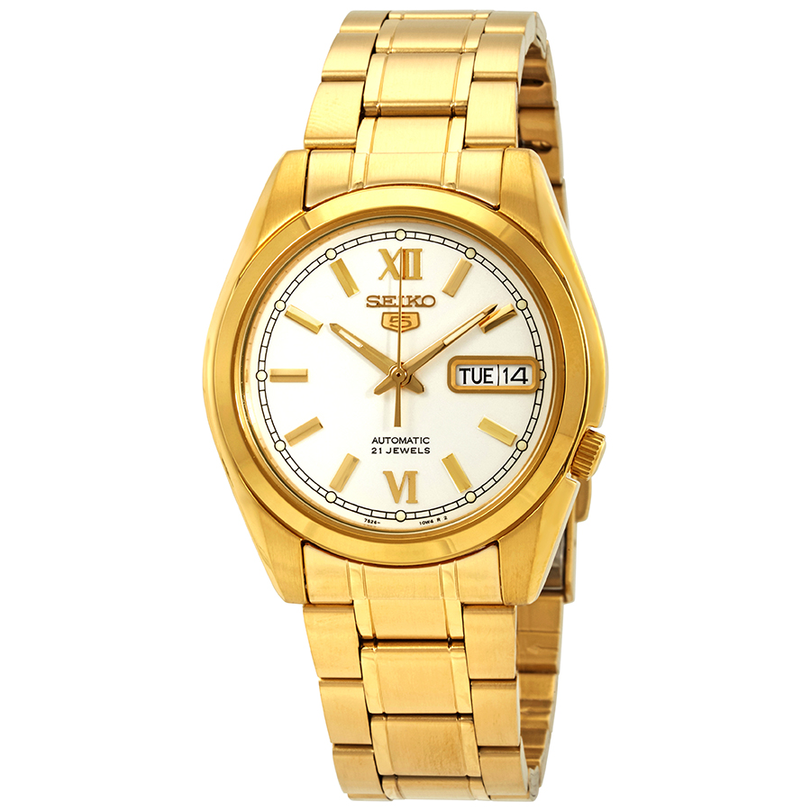 Men's Series 5 Stainless Steel White Dial Watch | Seiko SNKK84 | World of Watches