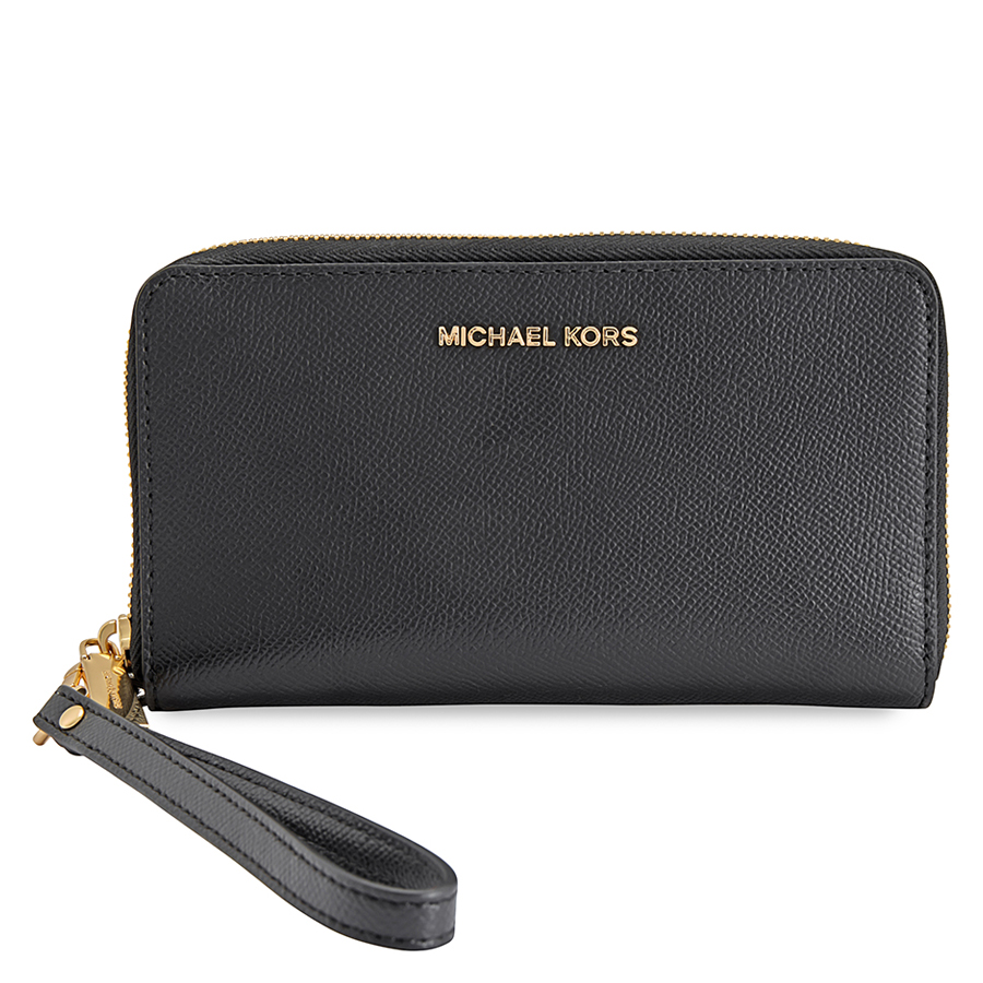 Michael Michael Kors Jet Set Travel Large Flat Multifunction Phone Case - Black