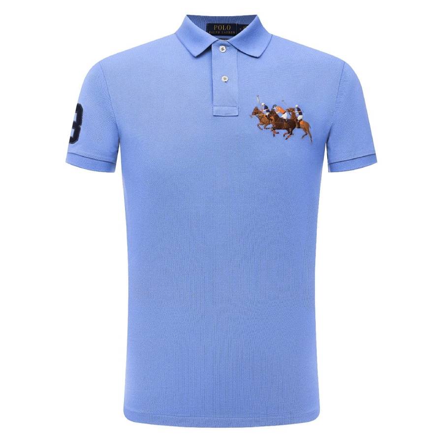 Polo Ralph Lauren Men's Blue Floral Cotton Polo Shirt