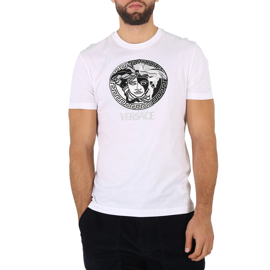 Pol konjugat sikkerhedsstillelse Versace Men's White Medusa Logo T-shirt | World of Watches