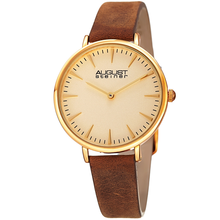 Men\'s Copeland Leather Cream Dial Watch | World of Watches | Quarzuhren